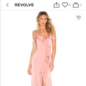 Lovers and friends long strapless ruffle dress